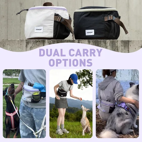 Miniatura 5 de ETIAL Bolsa de golosinas para perros, cintura ajustable para entrenamiento de mascotas o paquete cruzado con soporte para botella de agua, gran