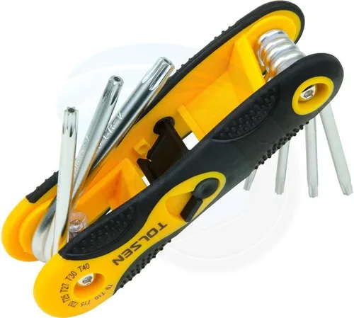 Miniatura 4 de TOLSEN Juego de llaves hexagonales plegables Torx Star T9 T10 T15 T20 T25 T27 T30 y T40