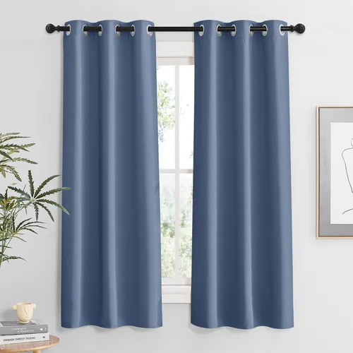 Miniatura 106 de RYB HOME Cortinas opacas de cocina de 36 pulgadas de largo, tratamiento de privacidad para ventanas pequeñas, aislamiento térmico, telón de fondo