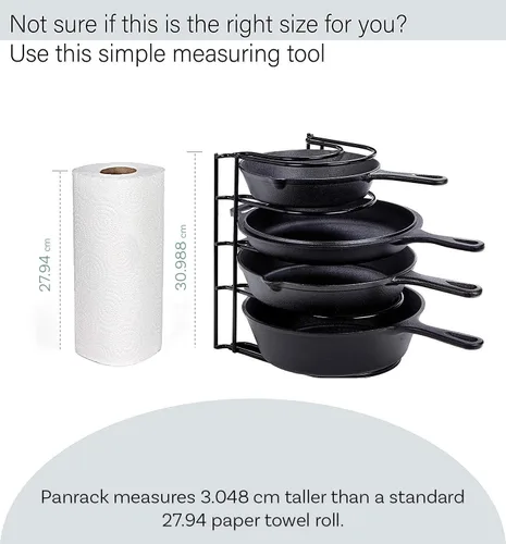Miniatura 7 de Cuisinel Estante organizador resistente para ollas y sartenes, 12.2 pulgadas de alto, estante de 5 niveles, soporta 50 libras, sartenes de hierro