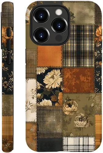 Miniatura 14 de DAIZAG Funda compatible con iPhone 13, funda duradera de protección contra golpes para niñas y mujeres, tema de retazos azul océano Tema