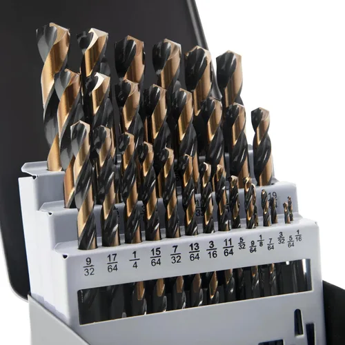 Miniatura 11 de KENDO Brocas de cobalto de 1/4 pulgadas (13 unidades), acero de alta velocidad M35, punta de 135 grados, juego de brocas helicoidales de longitud