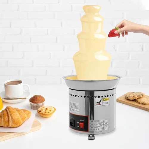 Miniatura 7 de Fuente de fondue de chocolate de 4 niveles, calentador eléctrico de acero inoxidable para derretir chocolate, máquina de fusión calentada, capacidad