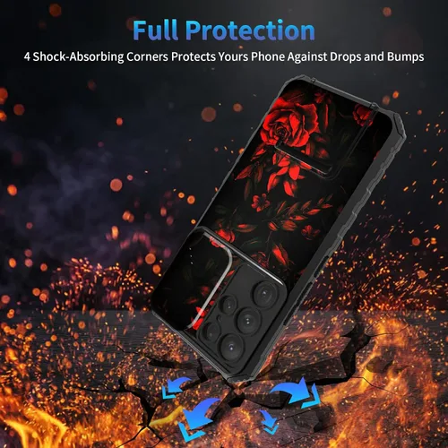 Miniatura 959 de Funda para Samsung Galaxy S22 Ultra 5G, Galaxy S22 Ultra con cubierta de cámara deslizante, funda resistente de doble capa con función atril Black