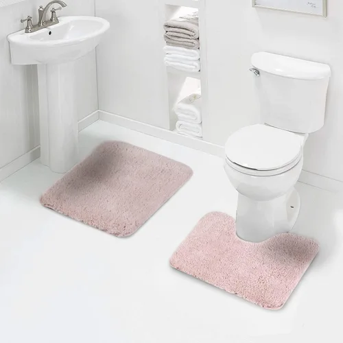Miniatura 14 de Walensee - Juego de tapete antideslizante para baño, mullido, de suave microfibra, absorbente de agua, lavable a máquina, alfombra de felpa gruesa