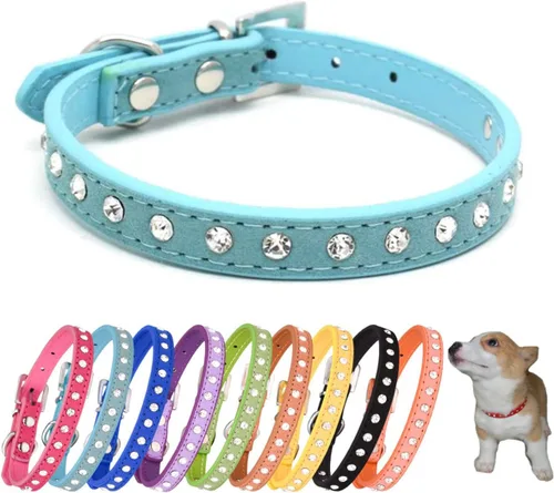 Miniatura 9 de Collares de perro con diamantes de imitación para perros pequeños, collar de cachorro con diamantes de imitación para niñas, bonito collar de gato
