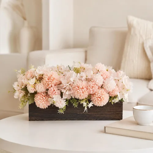 Miniatura 4 de Centros de mesa de flores artificiales para decoración del hogar, decoración para el hogar, centro de mesa rosa para mesa, champán