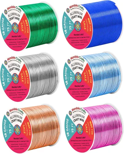 Miniatura 156 de Mandala Crafts - Alambre de aluminio anodizado de 8 calibre para hacer joyas - 9.75 m de alambre flexible negro colorido - Flexible para bonsái