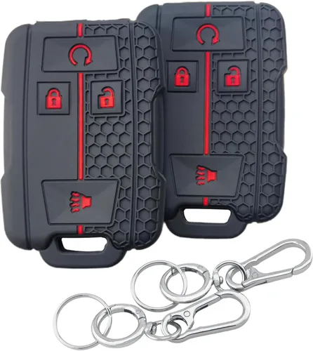 Miniatura 6 de 2 fundas de silicona para llavero inteligente de 4 botones para GMC Canyon Sierra Yukon Chevrolet Chevy Colorado Silverado Suburban Tahoe 2014-2019