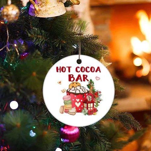 Miniatura 3 de Adornos de recuerdo de Navidad, barra de cacao caliente, adornos de cerámica, adornos de árbol de Navidad, adornos colgantes de recuerdo