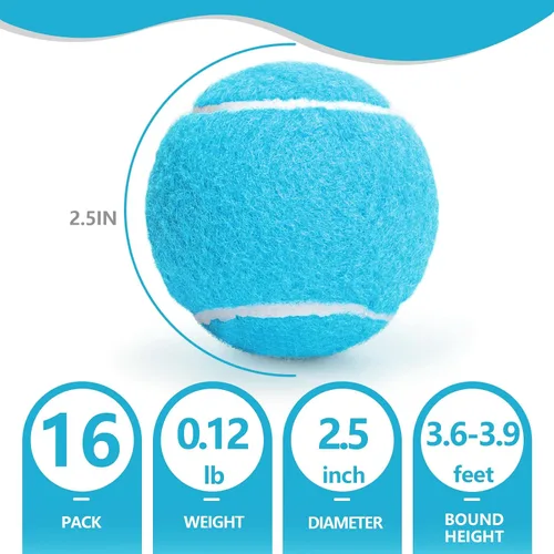 Miniatura 2 de PoyPet Paquete de 16 pelotas de tenis a granel para práctica, entrenamiento y principiantes, ideales para buscar perros, masticar y jugar