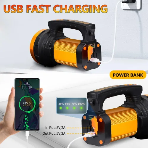 Miniatura 4 de Foco Recargable de 1800LM, Linterna Foco de 13600mAh, 80H de Larga Duración, IP67 Impermeable, 3 Modos, Luz de Foco para Camping al Aire Libre