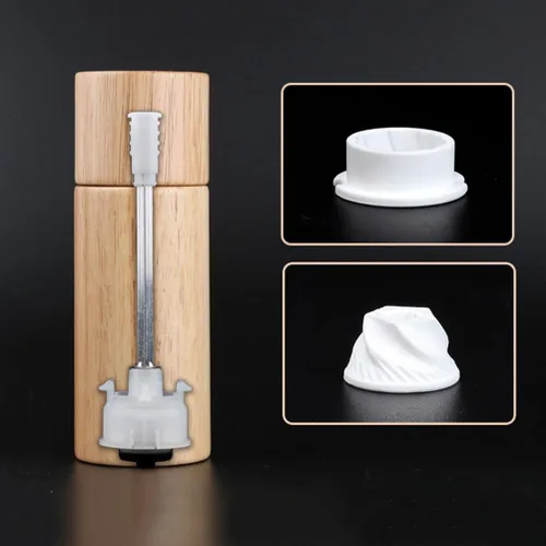 Miniatura 4 de UPKOCH Molinillo de pimienta manual de 5.90 pulgadas, ajustable, de cerámica, contenedor de pimienta compacto para botellas de condimentos de cocina