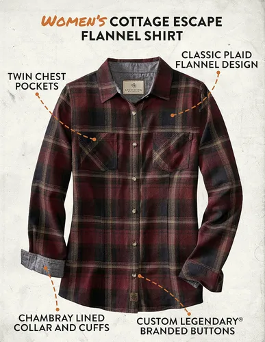 Miniatura 4 de Legendary Whitetails Camisa de franela estilo leñador para mujer