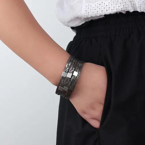 Miniatura 6 de Boho Leather Bracelet Women Wrap Bracelets Stackable Star Pattern Bead Cuff Handmade Jewelry Summer Christmas Gifts for Mother Daughter Girlfriend