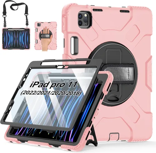 Miniatura 18 de Funda para iPad Pro de 11 pulgadas (2022/2021/2020/2018): Funda de silicona para iPad 11 (4ª/3ª/2ª/1ª) generación con protector de pantalla, Negro