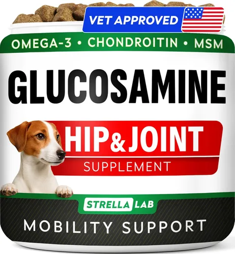 Miniatura 16 de STRELLALAB Glucosamina líquida para perros con colágeno (16 oz) – Suplemento totalmente natural para cadera y articulaciones, glucosamina