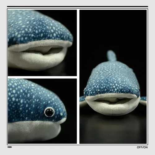 Miniatura 3 de Juguete de peluche de tiburón ballena gigante de simulación de 21 pulgadas de largo, lindo animal de peluche de ballena gigante suave para niños