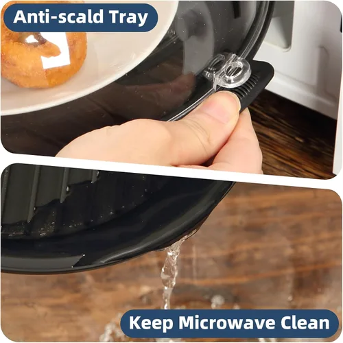 Miniatura 4 de Tapa Protectora contra Salpicaduras para Microondas de 10.2 Pulgadas con Vaporizador de Agua, Protector Transparente contra Salpicaduras