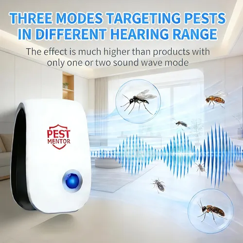 Miniatura 3 de Repelente ultrasónico de plagas, dispositivo repelente de roedores e insectos para ratones, ratas, cucarachas, hormigas, arañas, control de plagas