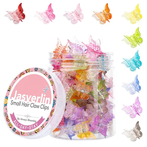 Miniatura 11 de JASVERLIN Pinzas para el cabello de mariposa coloridas, lindas pinzas pequeñas para niñas, Y2K 90s para niños y mujeres, mariposas, accesorios