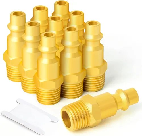 Miniatura 9 de GASHER 5 piezas de ajuste de herramienta de aire industrial de acero inoxidable 304 NPT hembra de 1/4 pulgada, tapones neumáticos de alto flujo