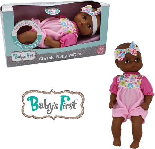 Miniatura 5 de Muñeca Goldberger Doll Baby's First de 11" Bebé Clásico Afroamericano Softina para la Hora del Baño con Piel que Se Siente Tan Real
