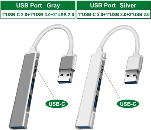 Miniatura 8 de Hub USB 3.0, 4 puertos USB Hub USB Splitter con 1 Tipo-C 1 USB3.0 y 2 USB2.0, expansor USB para laptop, cámara, teclado, uso de oficina de mouse