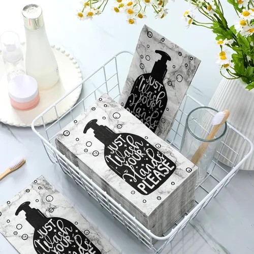 Miniatura 2 de Yexiya 200 toallas de papel desechables para invitados, toallas de mano desechables para baño, servilletas decorativas de baño para tocador, boda