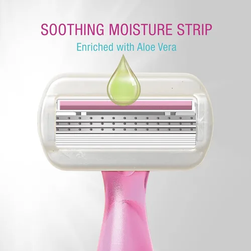 Miniatura 5 de BIC Soleil Sensitive - Maquinilla de afeitar desechable para mujer, 3 cuchillas con tira de humedad para un afeitado suave y sedoso, juego de 3