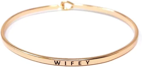 Miniatura 17 de By you - Brazalete con gancho, pulsera delgada grabada con un mensaje positivo e inspirador