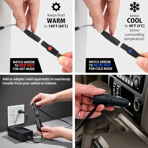 Miniatura 4 de Koolatron Enfriador eléctrico portátil enchufable para automóvil de 12 V, 9.8 cuartos de galón (9 L), sin hielo térmico eléctrico portátil