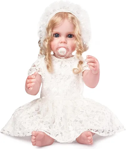 Miniatura 8 de Muñecas Reborn de 22 pulgadas de vinilo suave realista de bebé recién nacida, muñeca realista de bebé niña, muñecas realistas recién nacidas con kit