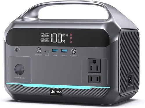 Estación de energía portátil de 90,000mAh, batería de respaldo LiFePO4 de 288Wh con 2× salidas de CA de onda sinusoidal pura de 350W (pico de 600W)