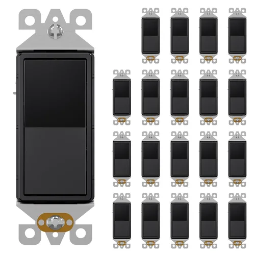 Miniatura 16 de AIDA Paquete de 1 interruptor de luz basculante Decora de 3 vías, interruptores de luz eléctricos con conexión a tierra automática de 15 amperios