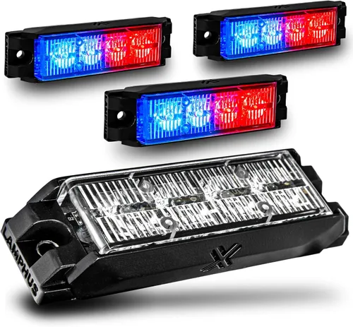 Miniatura 77 de LAMPHUS NanoFlare - Luz de advertencia estroboscópica de 5 pulgadas y 6 W, color blanco ámbar, luz de advertencia estroboscópica para parrilla