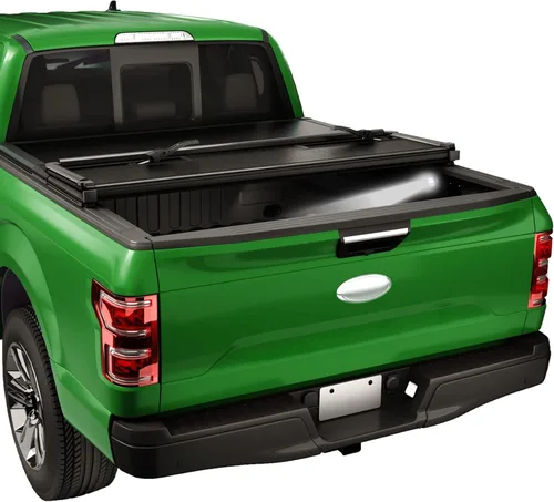 JDMSPEED Cubierta rígida de triple pliegue de 6.8 pies (81.6 pulgadas) para caja de camioneta compatible con F-250 F-350 Super Duty 1999-2023, Suave