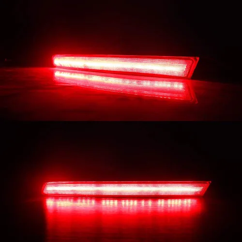 Miniatura 6 de Luces LED de Reflector de Parachoques Completas con Lente Roja Compatibles con Ford Explorer 2011 2012 2013 2014 2015 - Funcionan como Luces