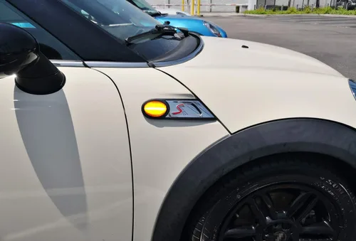 Miniatura 4 de iJDMTOY Lente ahumada ámbar tira completa LED Fender lateral marcador intermitente luces compatibles con Gen2 R55 R56 R57 R58 R59 MINI Cooper
