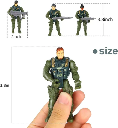 Miniatura 3 de Figura de acción de soldado para hombres del ejército con accesorios de armas, figura del equipo SWAT, juego militar, ideal para Navidad