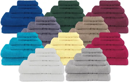 Miniatura 4 de MyPillow MyTowels - Juego de 6 toallas de baño, 100% algodón, suaves y absorbentes, para baño, 2 toallas de baño, 2 toallas de mano, 2 paños