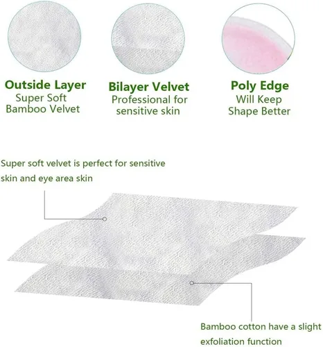 Miniatura 4 de Paquete de 28 almohadillas reutilizables para eliminar el maquillaje con bolsa de lavandería, lavables, suaves y cómodas, lavables de algodón