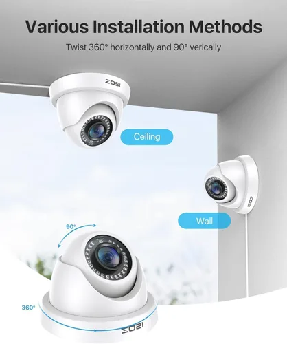 Miniatura 9 de ZOSI - Cámara de seguridad híbrida 4 en 1 TVI CVI AHD CVBS de 2MP, 1920TVL, 1080P HD, resistente a la intemperie, para exteriores e interiores