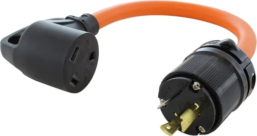 Miniatura 13 de AC WORKS Generador a adaptador RV de 30 amperios (L5-20 20A 3 clavijas de bloqueo compacto) Amarillo