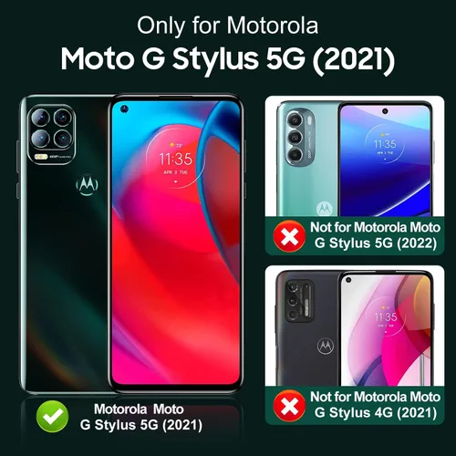 Miniatura 2 de UniqueMe Paquete de 2 + 2 protectores de pantalla compatibles con Motorola Moto G Stylus 5G 2021 de vidrio templado + protector de lente de cámara