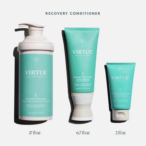 Miniatura 5 de VIRTUE Acondicionador de recuperación con queratina hidrata, suaviza y renueva el cabello dañado, sin sulfatos y color seguro