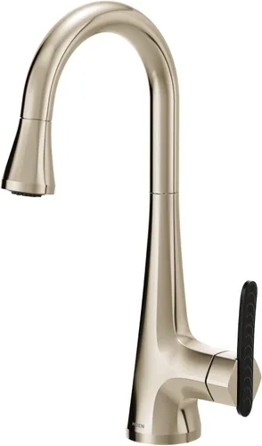 Miniatura 3 de Moen S6235NL Sinema Grifo de barra desplegable de arco alto de una sola manija con Power Clean y Reflex, níquel pulido