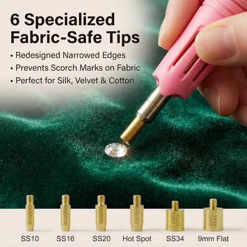 Miniatura 4 de Worthofbest Hotfix - Kit de herramientas aplicadoras de diamantes de imitación con diamantes de imitación, kit de varita fija en caliente para ropa