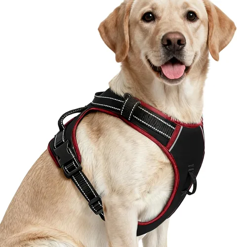 Miniatura 106 de Arnés para perro sin tirones, chaleco reflectante ajustable y acolchado para mascotas con asa de fácil control, fácil de llevar con nudo elegante
