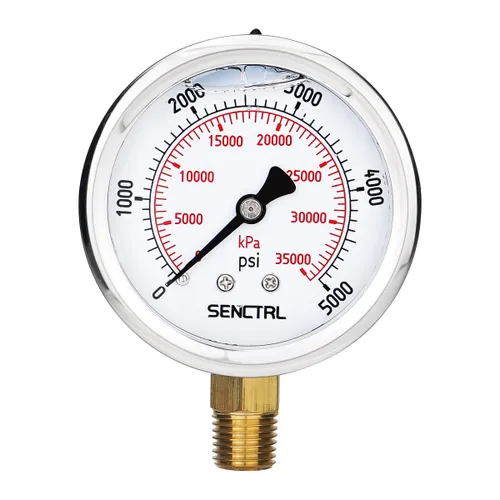 Miniatura 7 de SENCTRL 0-200 Psi Presión de Líquido Llenó de Glicerina, Medidor de Presión con Esfera de 2.5 Pulgadas, Montaje Inferior de 1/4 Pulgada NPT, Caja